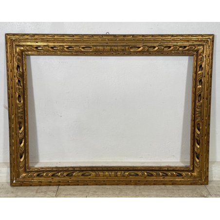 ANTICA GRANDE CORNICE DORATA BAROCCO LEGNO SCOLPITO 93 cm x 123 cm '1800 quadro