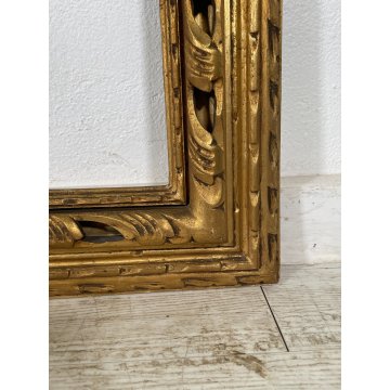 ANTICA GRANDE CORNICE DORATA BAROCCO LEGNO SCOLPITO 93 cm x 123 cm '1800 quadro