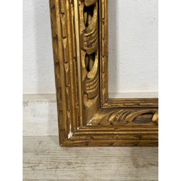 ANTICA GRANDE CORNICE DORATA BAROCCO LEGNO SCOLPITO 93 cm x 123 cm '1800 quadro