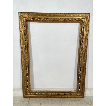 ANTICA GRANDE CORNICE DORATA BAROCCO LEGNO SCOLPITO 93 cm x 123 cm '1800 quadro