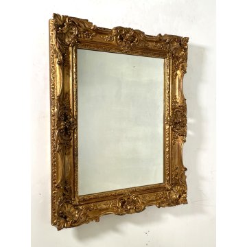 ANTICA SPECCHIERA DORATA BAROCCA vertic/orizz EPOCA 1900 SPECCHIO CORNICE LEGNO