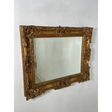 ANTICA SPECCHIERA DORATA BAROCCA vertic/orizz EPOCA 1900 SPECCHIO CORNICE LEGNO