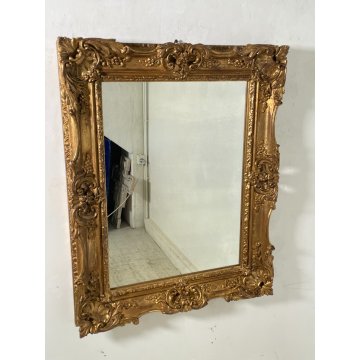 ANTICA SPECCHIERA DORATA BAROCCA vertic/orizz EPOCA 1900 SPECCHIO CORNICE LEGNO
