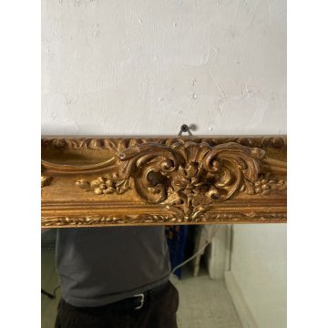 ANTICA SPECCHIERA DORATA BAROCCA vertic/orizz EPOCA 1900 SPECCHIO CORNICE LEGNO