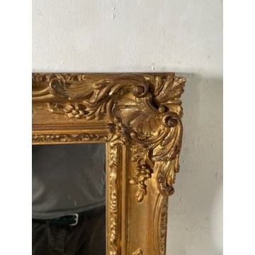 ANTICA SPECCHIERA DORATA BAROCCA vertic/orizz EPOCA 1900 SPECCHIO CORNICE LEGNO