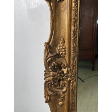 ANTICA SPECCHIERA DORATA BAROCCA vertic/orizz EPOCA 1900 SPECCHIO CORNICE LEGNO