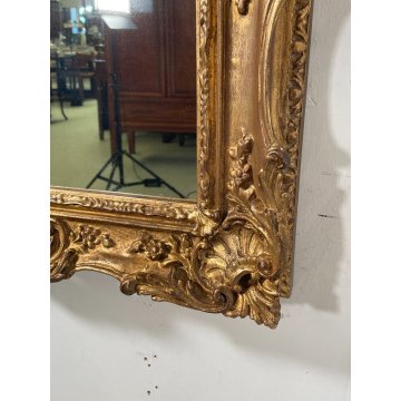 ANTICA SPECCHIERA DORATA BAROCCA vertic/orizz EPOCA 1900 SPECCHIO CORNICE LEGNO