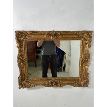 ANTICA SPECCHIERA DORATA BAROCCA vertic/orizz EPOCA 1900 SPECCHIO CORNICE LEGNO