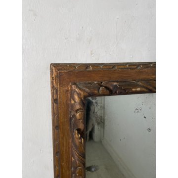 ANTICA SPECCHIERA BAROCCA epoca 1800 OLD SPECCHIO CORNICE LEGNO DORATA 68X80 cm