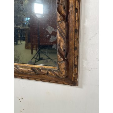 ANTICA SPECCHIERA BAROCCA epoca 1800 OLD SPECCHIO CORNICE LEGNO DORATA 68X80 cm