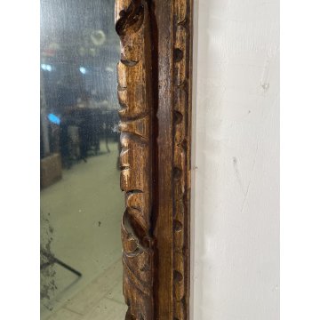 ANTICA SPECCHIERA BAROCCA epoca 1800 OLD SPECCHIO CORNICE LEGNO DORATA 68X80 cm