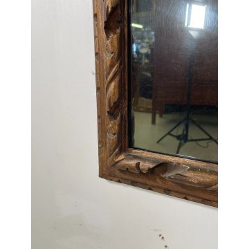 ANTICA SPECCHIERA BAROCCA epoca 1800 OLD SPECCHIO CORNICE LEGNO DORATA 68X80 cm