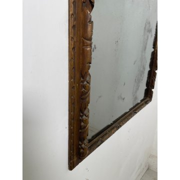 ANTICA SPECCHIERA BAROCCA epoca 1800 OLD SPECCHIO CORNICE LEGNO DORATA 68X80 cm