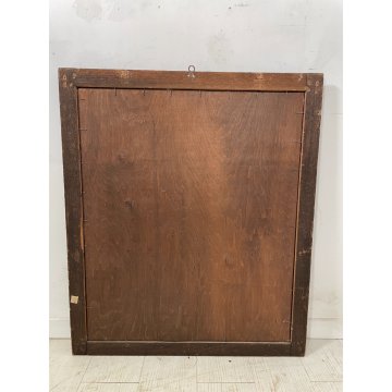ANTICA SPECCHIERA BAROCCA epoca 1800 OLD SPECCHIO CORNICE LEGNO DORATA 68X80 cm