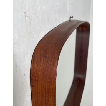 PICCOLA SPECCHIERA OVALE VINTAGE ANNI 70 LEGNO SPECCHIO PARETE MIRROR