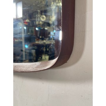 PICCOLA SPECCHIERA OVALE VINTAGE ANNI 70 LEGNO SPECCHIO PARETE MIRROR