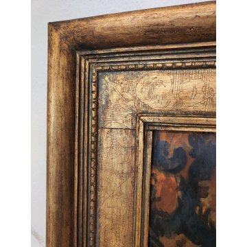 ANTICO QUADRO DIPINTO OLIO TAVOLA C. Vitale GRAZIA RICEVUTA Natura Morta XX sec.