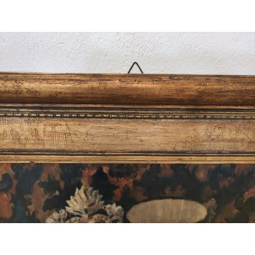 ANTICO QUADRO DIPINTO OLIO TAVOLA C. Vitale GRAZIA RICEVUTA Natura Morta XX sec.