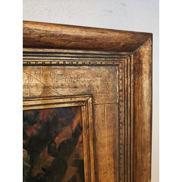 ANTICO QUADRO DIPINTO OLIO TAVOLA C. Vitale GRAZIA RICEVUTA Natura Morta XX sec.