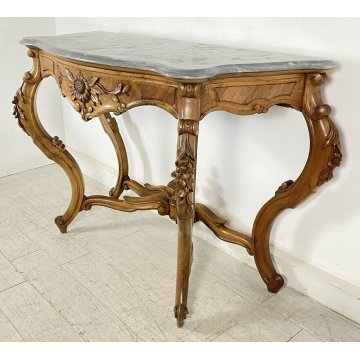 ANTICA CONSOLLE LUIGI FILIPPO MARMO LEGNO NOCE 1800 MADE IN ITALY TAVOLO EPOCA 