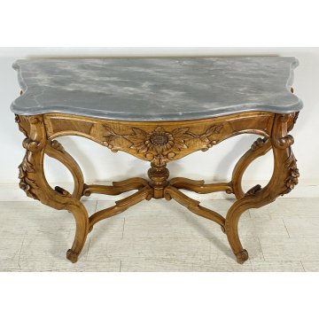 ANTICA CONSOLLE LUIGI FILIPPO MARMO LEGNO NOCE 1800 MADE IN ITALY TAVOLO EPOCA 