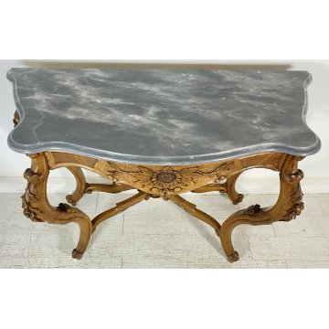 ANTICA CONSOLLE LUIGI FILIPPO MARMO LEGNO NOCE 1800 MADE IN ITALY TAVOLO EPOCA 
