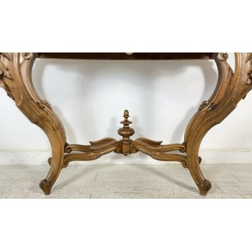 ANTICA CONSOLLE LUIGI FILIPPO MARMO LEGNO NOCE 1800 MADE IN ITALY TAVOLO EPOCA 