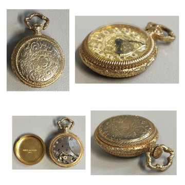 LOTTO 5 pz. OROLOGIO TASCA Monachina ARGENTO 925 epoca 900 Bulova Gold Filled