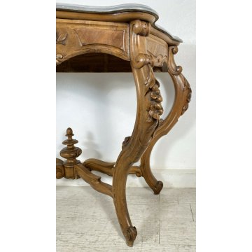 ANTICA CONSOLLE LUIGI FILIPPO MARMO LEGNO NOCE 1800 MADE IN ITALY TAVOLO EPOCA 