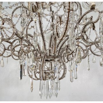 LAMPADARIO SOFFITTO LIBERTY MARIA TERESA VETRO PRIM 1900 GOCCE GLASS LAMP