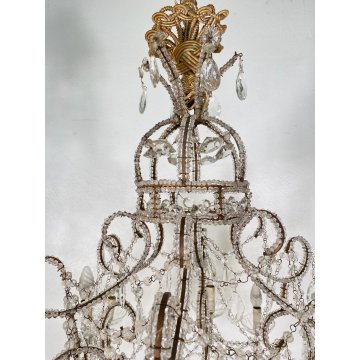 LAMPADARIO SOFFITTO LIBERTY MARIA TERESA VETRO PRIM 1900 GOCCE GLASS LAMP