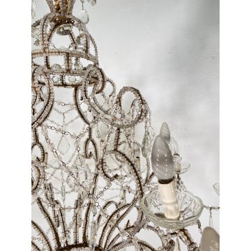 LAMPADARIO SOFFITTO LIBERTY MARIA TERESA VETRO PRIM 1900 GOCCE GLASS LAMP