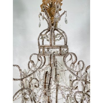 LAMPADARIO SOFFITTO LIBERTY MARIA TERESA VETRO PRIM 1900 GOCCE GLASS LAMP