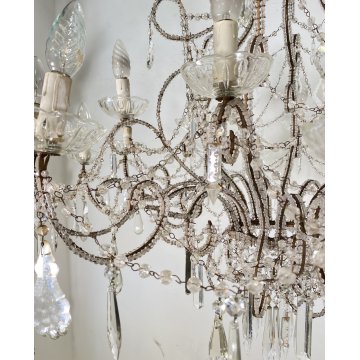 LAMPADARIO SOFFITTO LIBERTY MARIA TERESA VETRO PRIM 1900 GOCCE GLASS LAMP