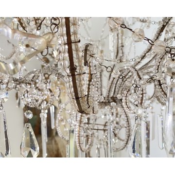 LAMPADARIO SOFFITTO LIBERTY MARIA TERESA VETRO PRIM 1900 GOCCE GLASS LAMP