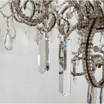 LAMPADARIO SOFFITTO LIBERTY MARIA TERESA VETRO PRIM 1900 GOCCE GLASS LAMP