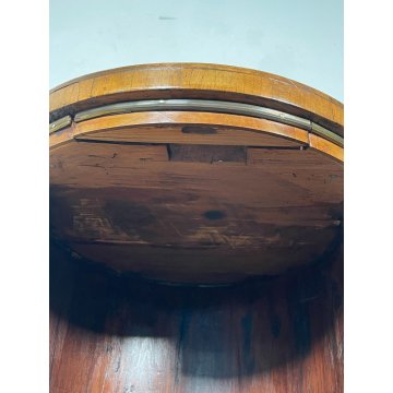 ANTICO COMODINO IMPERO COLONNA LEGNO NOCE RADICA epoca '900 ANTA RIPIANI