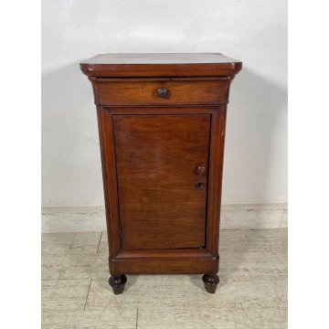 ANTICO COMODINO CAPPUCCINO LEGNO NOCE epoca 1800 CASSETTIERA TAVOLO NIGHT TABLE
