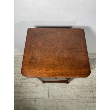 ANTICO COMODINO CAPPUCCINO LEGNO NOCE epoca 1800 CASSETTIERA TAVOLO NIGHT TABLE