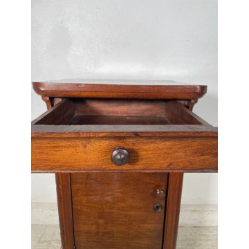 ANTICO COMODINO CAPPUCCINO LEGNO NOCE epoca 1800 CASSETTIERA TAVOLO NIGHT TABLE