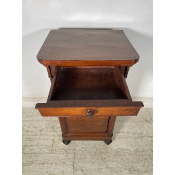 ANTICO COMODINO CAPPUCCINO LEGNO NOCE epoca 1800 CASSETTIERA TAVOLO NIGHT TABLE