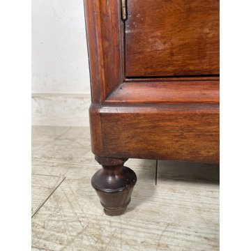ANTICO COMODINO CAPPUCCINO LEGNO NOCE epoca 1800 CASSETTIERA TAVOLO NIGHT TABLE