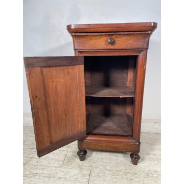 ANTICO COMODINO CAPPUCCINO LEGNO NOCE epoca 1800 CASSETTIERA TAVOLO NIGHT TABLE