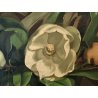 ANTICO QUADRO DIPINTO OLIO TELA Donnino Pozzi NATURA MORTA fiori MAGNOLIA XX sec