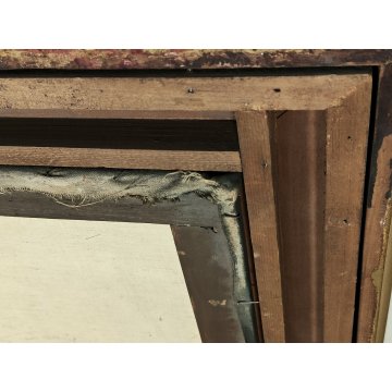 ANTICO QUADRO DIPINTO OLIO TELA Donnino Pozzi NATURA MORTA fiori MAGNOLIA XX sec