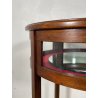 ANTICO TAVOLINO LEGNO TECA APRIBILE EPOCA '900 ESPOSITORE SPECCHIO VETRO TAVOLO