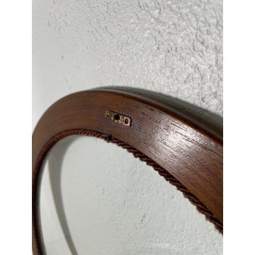 ANTICO TAVOLINO LEGNO TECA APRIBILE EPOCA '900 ESPOSITORE SPECCHIO VETRO TAVOLO