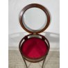 ANTICO TAVOLINO LEGNO TECA APRIBILE EPOCA '900 ESPOSITORE SPECCHIO VETRO TAVOLO