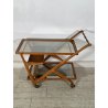 CARRELLO PORTAVIVANDE CASSINA CESARE LACCA ANNI 50 LEGNO VETRO SPECCHIO BAR