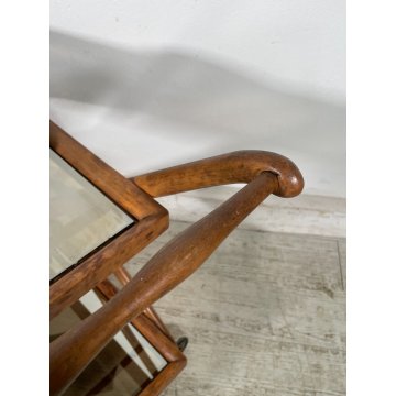 CARRELLO PORTAVIVANDE CASSINA CESARE LACCA ANNI 50 LEGNO VETRO SPECCHIO BAR